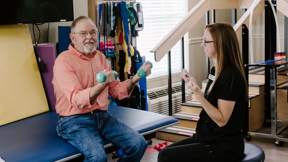 elder receiving outpatient rehabilitation services at brookridge cove